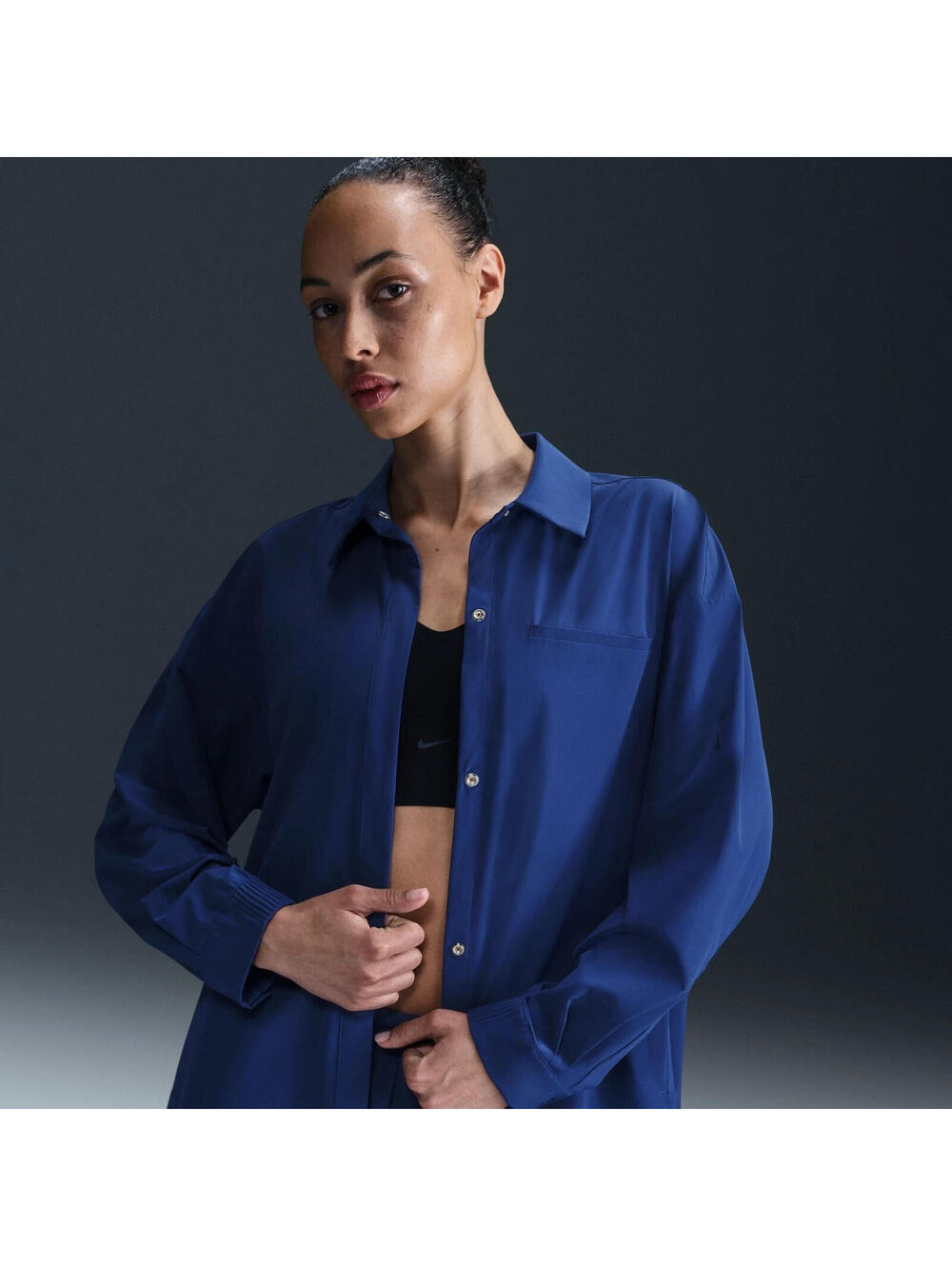 $130 Nike Women’s 24.7 PerfectStretch Dri-FIT Oversized Long Sleeve Shirt Small - Picture 6 of 9